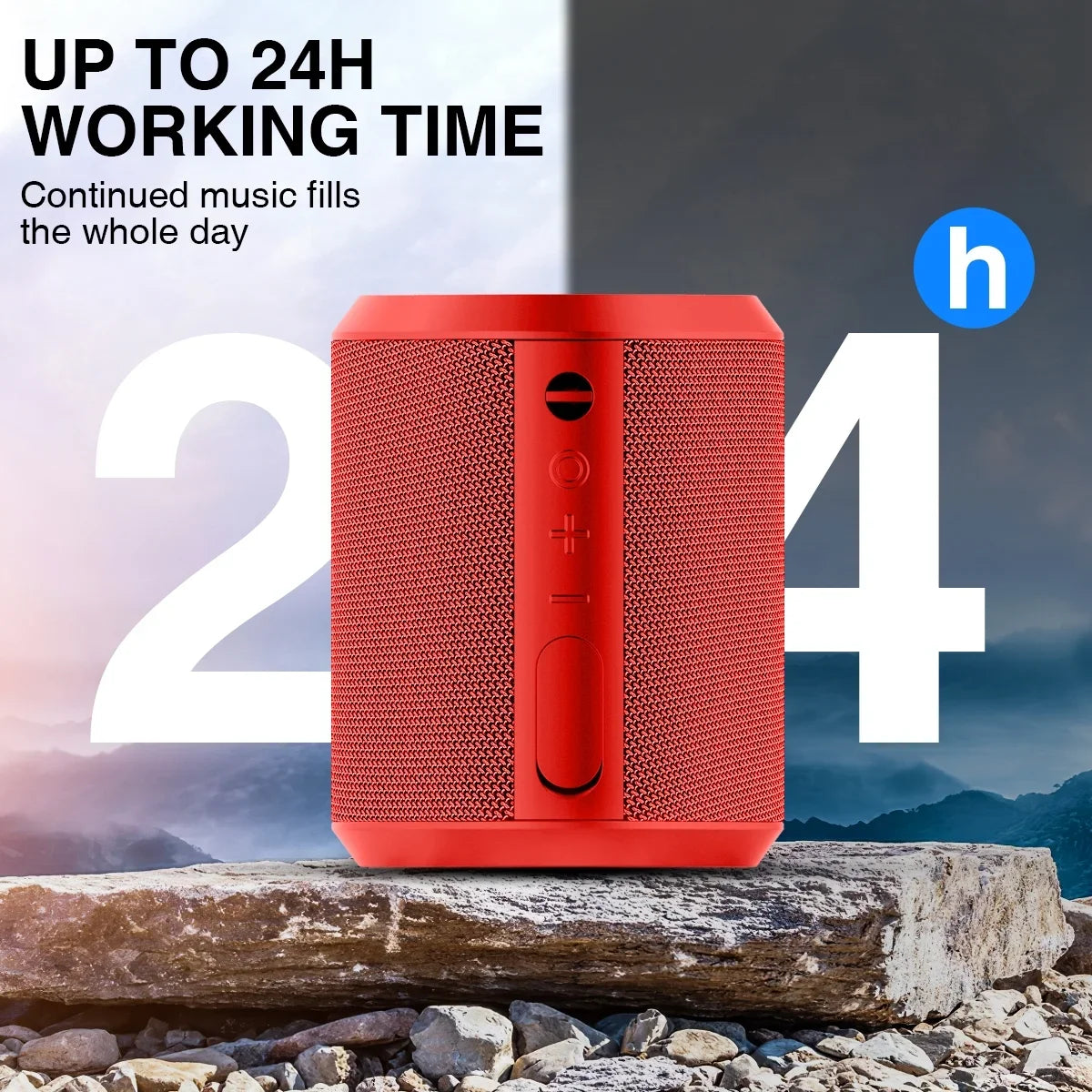 Bluetooth Speaker, 24H Playtime Portable Wireless Bluetooth 5.0 Speaker with Stereo Bass, up to 100 Ft Bluetooth Range, IPX7 Waterproof Mini Bluetooth Speaker